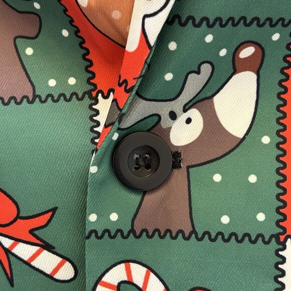 Wisholic Santa Claus Print One Button Blazer Jacket‎ Mens Sz XL Red Green NEW - Picture 7 of 10